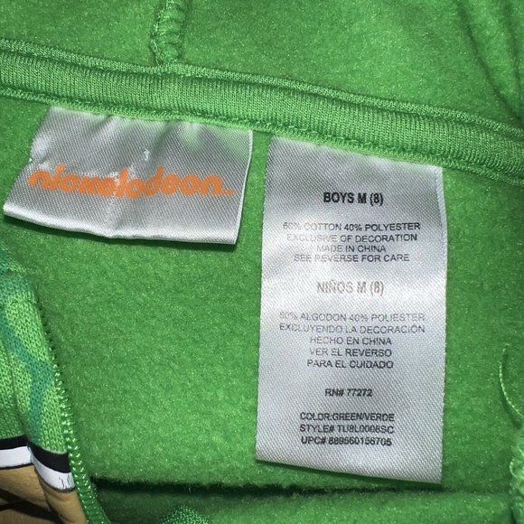 Teenage Mutant Ninja Turtles Boys Michaelangelo hooded Sweatshirt Size M 8 Mask - Picture 5 of 6